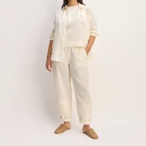 Everlane 100% Linen Barrel Pant in Canvas